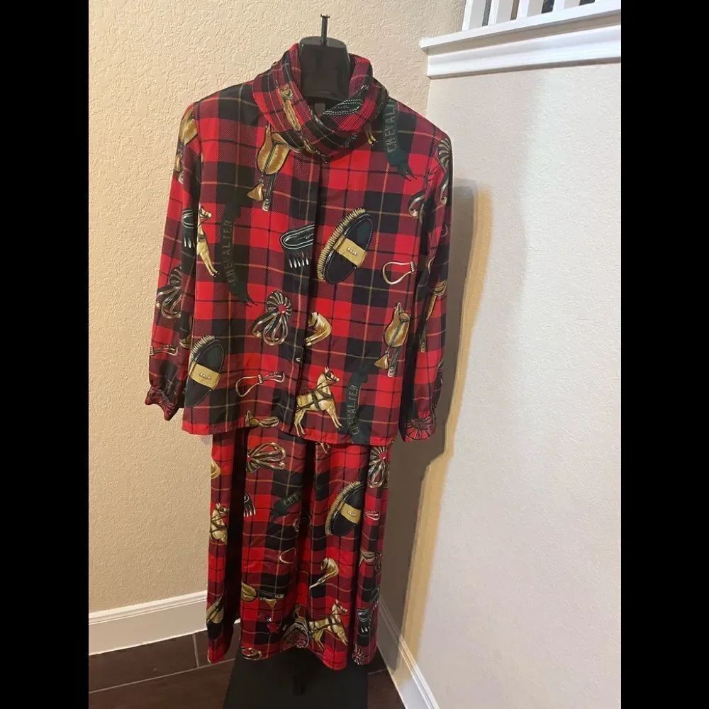 Jordan vintage Chevalier Button up/skirt set sz 16